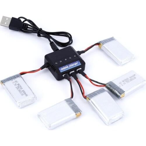5Pcs 3.7v 800mah lipo battery With 5 in1 USB Charger For Syma X5SC X5C X5SW