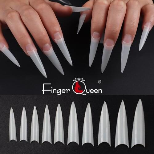600pcs fake Nail Long Pointed Nails Clear Natural White Nail Tips