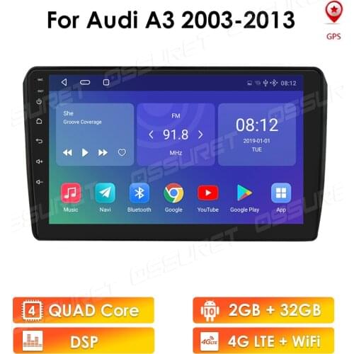 9 Inch Android 10 Car Radio Audio Multimedia Video Player for Audi A3 8P 2003 - 2013 Car GPS Auto Stereo 4G LTE WIFI USB