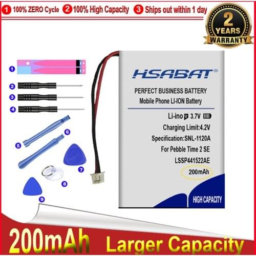 HSABAT 0 Cycle 200mAh LSSP441522AE Battery for Pebble Time 2 SE Smartwatch Smart Watch Accumulator