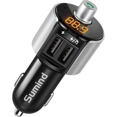 Car Bluetooth Audio Player Charger Fm Receiver Dual Usb Ports Car Charger
