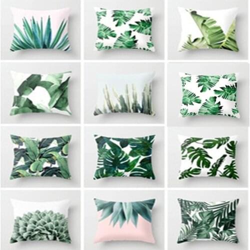 New 45x45 Green Tropical Leaves Cushion Case Modern Fashion Polyester Printing for Sofa Seats Cushion Casual Home Decoration