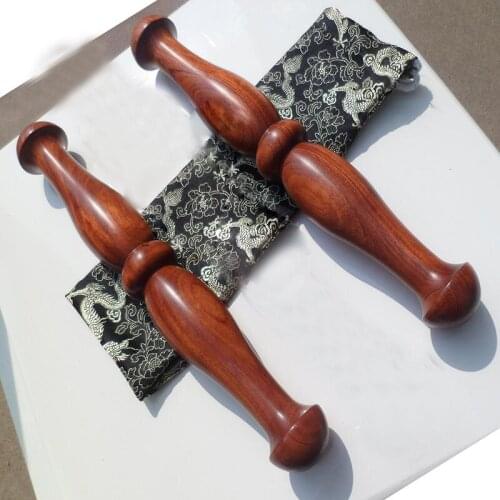 Rose wood fitness rods Wooden tai chi ruler kung Fu health bar massage stick Martial Arts sticks