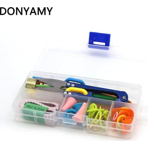 DONYAM 1Set Home DIY Knitting Tools Set Crochet Hook Stitch Weave Accessories Supplied With Case Box Yarn Knit Kit Sewing Tools