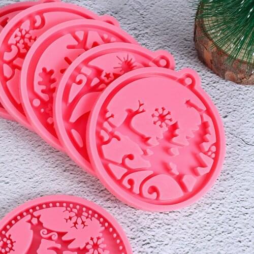 Christmas Ball Mold Food Grade Silicone Cake Candy Chocolate Moulds Keychain Resin Clay Xmas Pendant Jewelry Making Crafts Tool