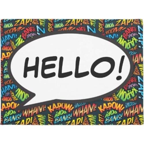Personalised Art Hello Doormat Home Decoration Entry Non-slip Door Mat Rubber Washable Floor