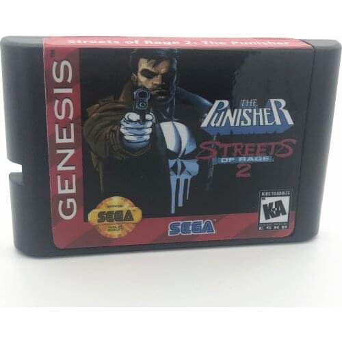 The Punisher In Street Of Rage 2 Video Games 16 Bit Card For Sega Genesis And Mega Drive Console
