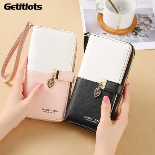 New Splicing Lady Wallet PU Leather Card Holder For Women Multi Card Slots Purse Zipper Design Wallet Luxury Wallets for Women