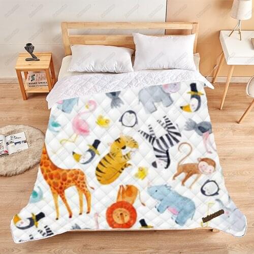 Cartoon Animals Comforter Summer Quilt Kids Adult Quilted Bed Covers And Bedspreads Picnic Quilts Custom Blanket Dorm Soft Quilt