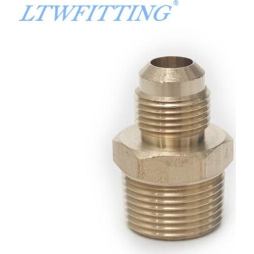 LTWFITTING Brass 45 Degree Flare 1/2" OD x 3/4" Male NPT Connector Tube Fitting