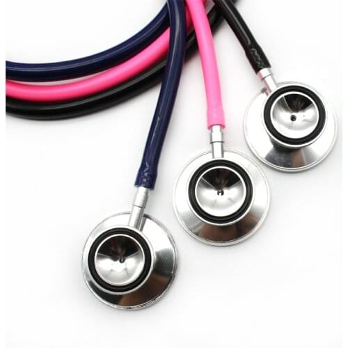 3 Colors Dual Head Stethoscope Single Tube Doctors Nurse Portable Cardiology Stethoscope Aluminium Alloy Medical Device