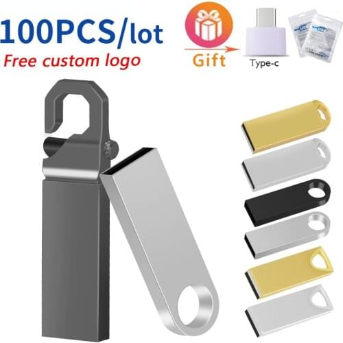 100pcs/lot Free Logo Metal USB 2.0 flash drive Pen Drive 4GB 8GB 16GB 32GB Pendrive 64GB USB flash Memory Stick for Photography