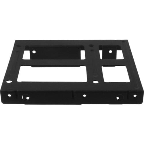 Black Metal Dual 2.5\" to 3.5\" Hard Drive Bay Mounting Bracket 2x2.5\" to 3.5\" HDD/SSD Mounting Bracket Caddy with Screws