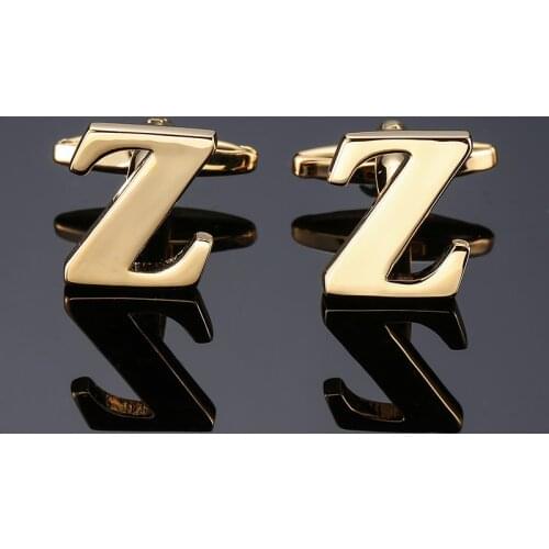 DY new High-quality Brass material English Golden English alphabet Z Cufflinks Mens French shirt Cufflinks free shipping