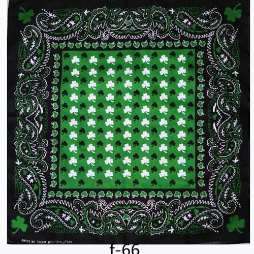 New Fashion Hip Hop 100% Cotton Bandana Square Scarf 55cm*55cm Green Paisley Headband Printed For Women/Men/Boys/Girls