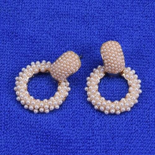 2020 New Brand Statement ZA Earrings Jewelry Women Small Dangle Drop Earrings Geometric Round Square Luxury Faux Pearl Earrings