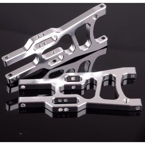 For HSP 1/10 Off-Road Buggy 106019 (06011) Silver Aluminum Front Lower Suspension Arm 2P