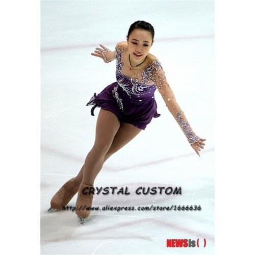 Ice Figure Skating Dress For Kids Fashion New Brand Competition Figure Skating Dresses Crystal Custom DR3618