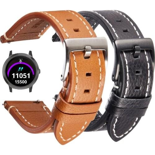 20mm Strap Leather band for Garmin Forerunner 245 M Vivoactive 3 Music vivomove HR Sport smart Watch Bands Straps bracelet