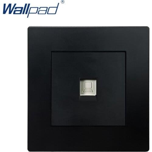 DATA RJ45 Socket Computer Network CAT6 Ethernet Black PC Panel Wallpad Luxury Wall Power Electrical Outlet Sockets