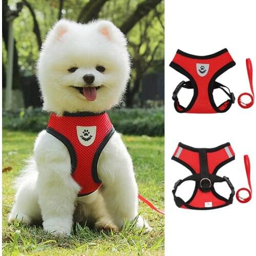 New Reflective Safety Pets Chest Harness Sets for Small Medium Dogs Cats Fashion Breathable Harnesses Vest Puppy Chests Strap