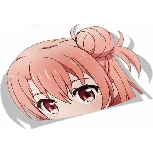 Personality Yui Yuigahama Oregairu Peeker Anime Big Head Vinyl Car Sticker Rear Windshield Trunk Decal Apply To Car Window
