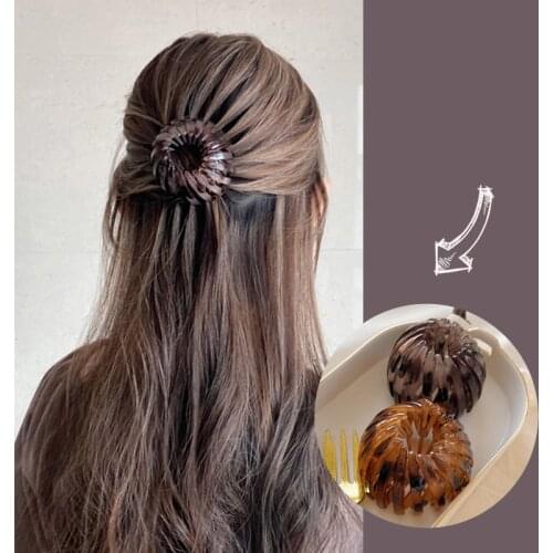 2021 New Women Crystal Hair Claw Hair Bun Bird Nest Expanding Horsetail Buckle Hair Clip Girls Ponytail Claw Hair Accessories
