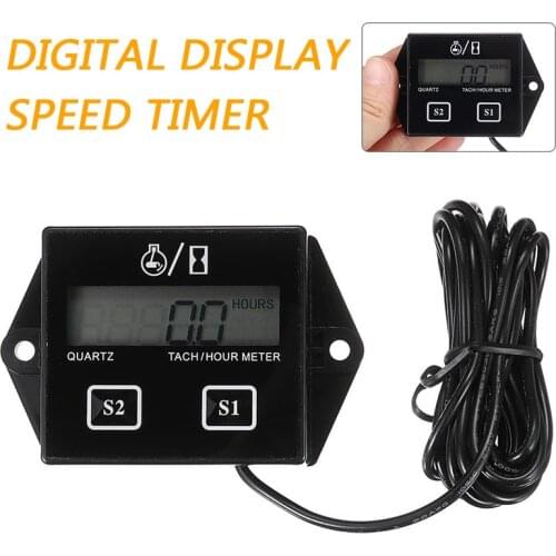 1pc Digital Engine Tach Hour Meter Tachometer RPM Gauge Inductive Waterproof For Gasoline Motorcycle Marine Chainsaw Bike Boat