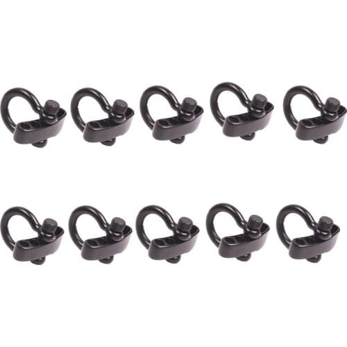 10pcs Adjustable D Shackles Buckle Sets U-Shaped Stainless Steel Shackles for Paracord, Outdoor Rope Survival