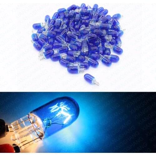 100Pcs T10 W5W 194/501 4300K 5W Wedges Clear Car Light Source Halogen Bulb Signal Interior instrument Bulbs Lamp Auto Light Blue