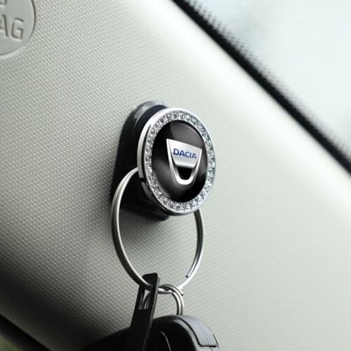 2/4pcs Car Emblem Small Hooks Multi-function Adhesive Hanging Hooks For Dacia Duster Stepway Logan Dokker Sandero Lodgy