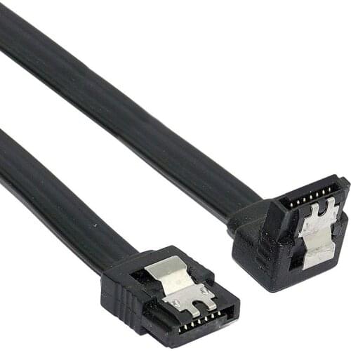 2pcs Sata 3.0 Data Cable SATA III SATA 3 Cable 45cm With Locking Latch Straight To Right Angle 90 Degree 6GBs