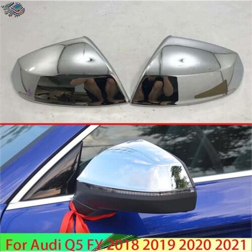ABS Carbon Fiber Exterior Accessories Car Auto Rear Mirror View Cover Trim 2PCS FIT for Audi Q5 FY 2018 2019