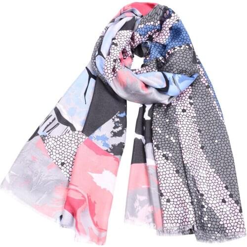 2019 Winter Cotton Geometry Print Fringe Scarves Shawls Soft Long Abstract Fashion Scarf Hijab Wrap 8 Color 10pcs/LOT Wholesale