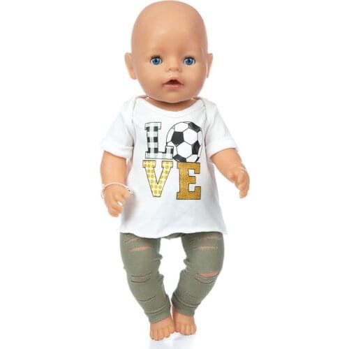 2020 new Hole pants suit series Wear For 17 Inch Baby Doll 43cm Doll Clothes, Doll Accessories