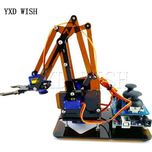 4 Dof unassembly Acrylic Mechanical Arm Robot Manipulator Claw For arduino Maker Learning Diy Robot Kit