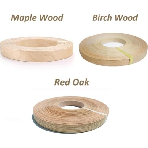 50Feet Wood Plywood Roll Wood Edge Banding, Hot Melt Glue Wood Veneer Edging, Table Door Shelf Cabinet Wood Surface Edging Decor