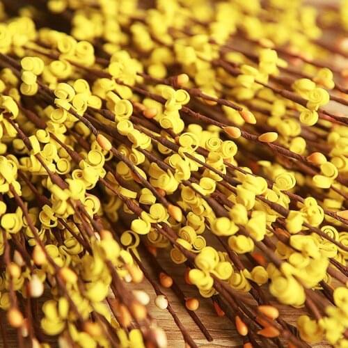 74CM1pc12 Branches Winter Jasmine Artificial Flowers Silk Flowers Bouquet Artificial Dried Flowers for Wedding Decor Fake Flores