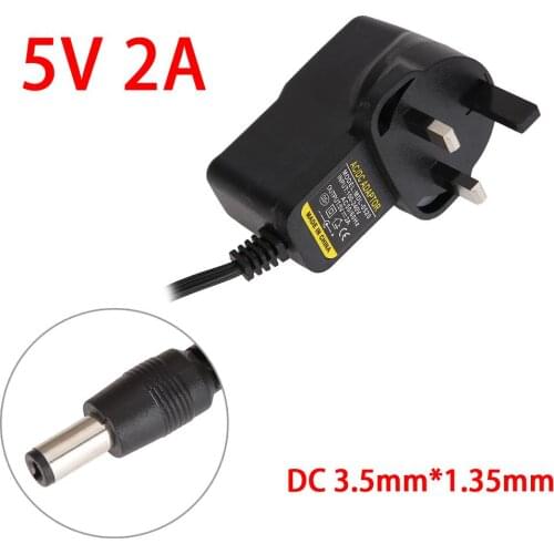 AC 110-240V to DC 5V 2A Wall Plug Power Charger Adapter 3.5mm*1.35mm Power Supply Adaptor Converter AU/EU/UK/US Standard