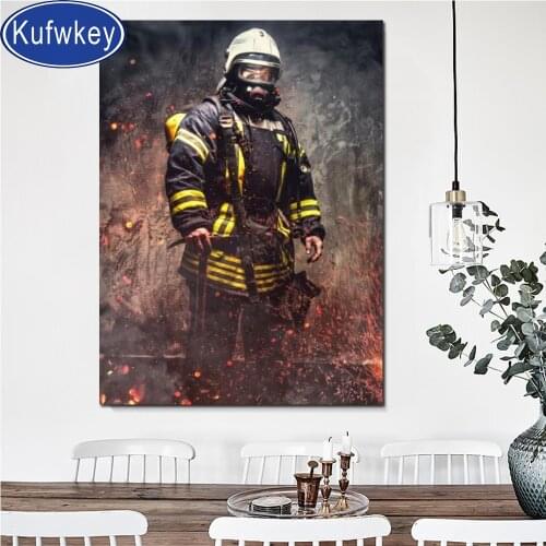Full square diamond painting Hero Fireman 5d cross stitch set diamond embroidery full round drill mosaic diamond art Firefighter