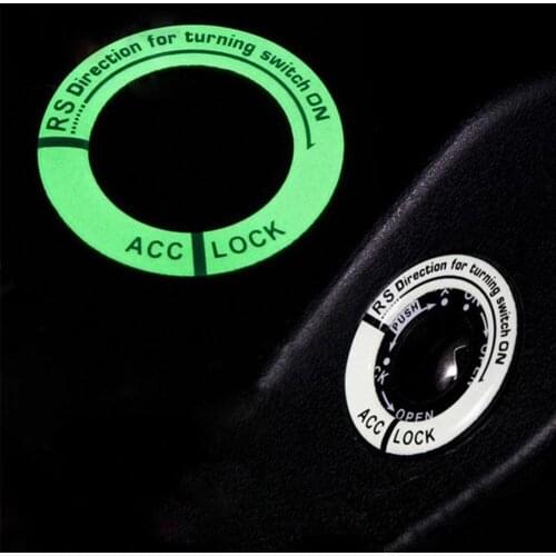 Car Glow Key Ring Hole Sticker Lumunous Ignition Switch Cover Motorcycle Decal Light Luminous Ignition Switch Sticker