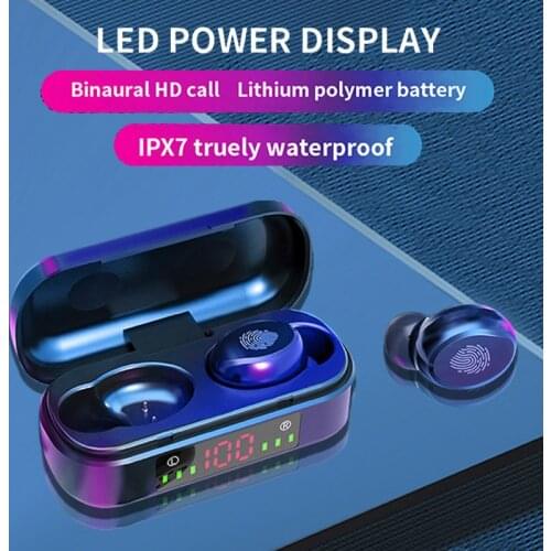 IPX7 Wireless Headphones Stereo Subwoofer Sound Quality Earbuds Bluetooth 5.0 Earphone with Led Display Waterproof Sport Headset