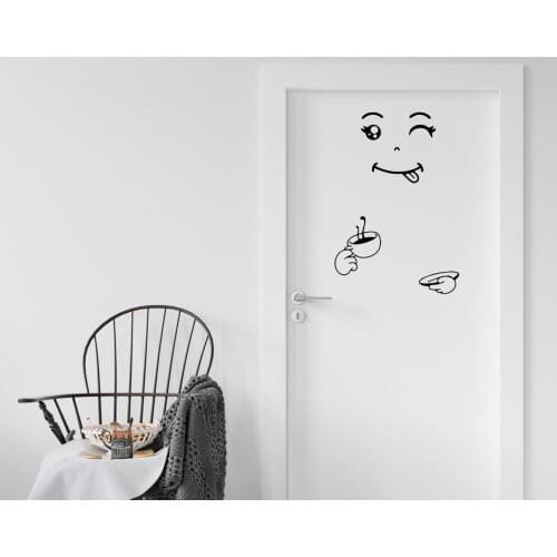 BK Home Cute Smiley Design Door Sticker-1