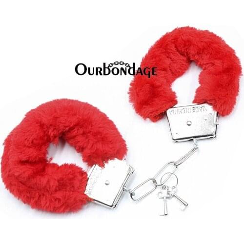 Ourbondage 4 Color Chains Fetish Bondage Flirting Silver Metal Handcuffs For Adult Beginner Sex Toy