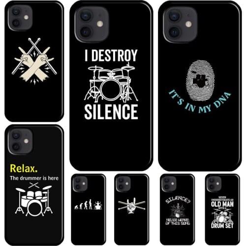 Drum Rock Drummer Musician Drumsticks Case For iPhone 11 Pro Max 12 mini X XS XR 7 8 Plus SE 2020 Coque For iPhone 12 Pro