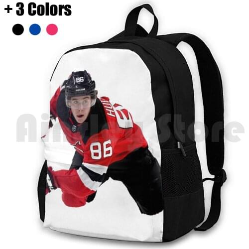 Jack Hughes In Game! Outdoor Hiking Backpack Riding Climbing Sports Bag Jackhughes Nj Njdevils Hockey Devils Aesthetic Logo