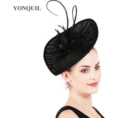 Elegant Women Vintage Fascinator Hats For Kentucky Derby Imitation Linen Party Hat Bridal Wedding Headwear Cocktail Accessories