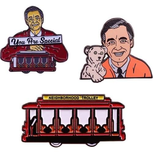 Fred Rogers enamel pin American television personality, musician, puppeteer, writer, producer, and Presbyterian minister brooch