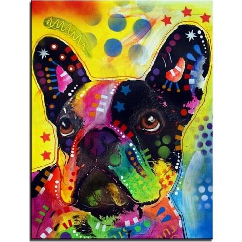 Full square drill 5D Diamond painting DIY Diamond embroidery Colorful bulldog Cross Stitch Rhinestone mosaic decoration