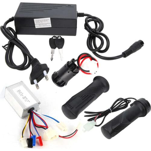 24V 250W Electric Bicycle Scooter Motor Controller Kit Electric Lock EU Charger 100-240V E-bike Accessories